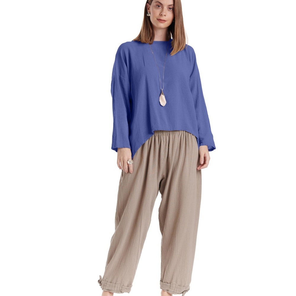 Oh My Gauze! Blue Long Sleeve Blouse Size 2